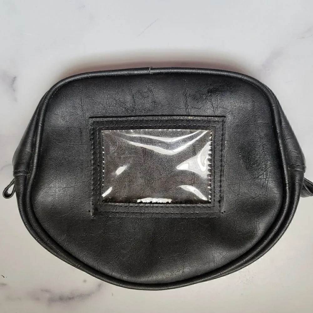 Black matte vintage makeup travel case zip up
